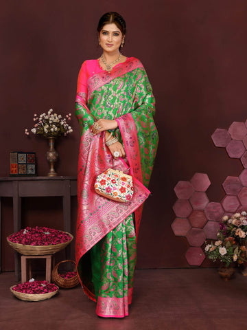 Varanga Women Banarasi Saree With Blouse Piece